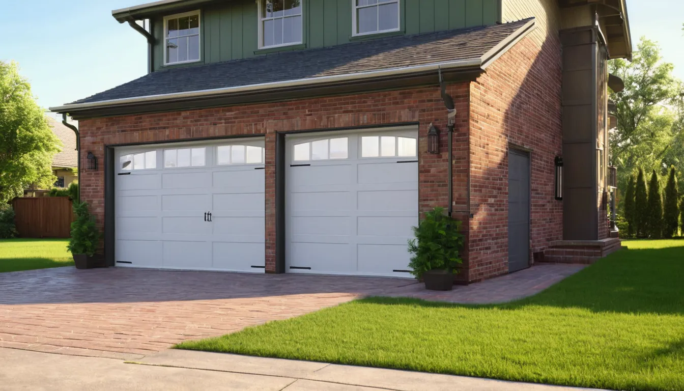 A technician from a local provider inspecting a residential garage door in Houston